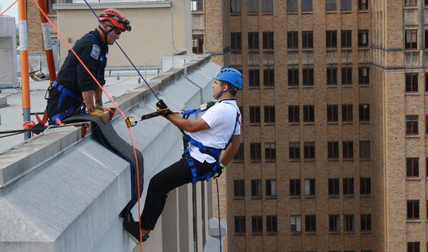 IBC Bank Rappels for Wishes at Over the Edge' Fundraiser Benefiting the Children of Boysville